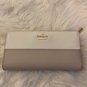 Kate Spade Wallet two tone Tan and White